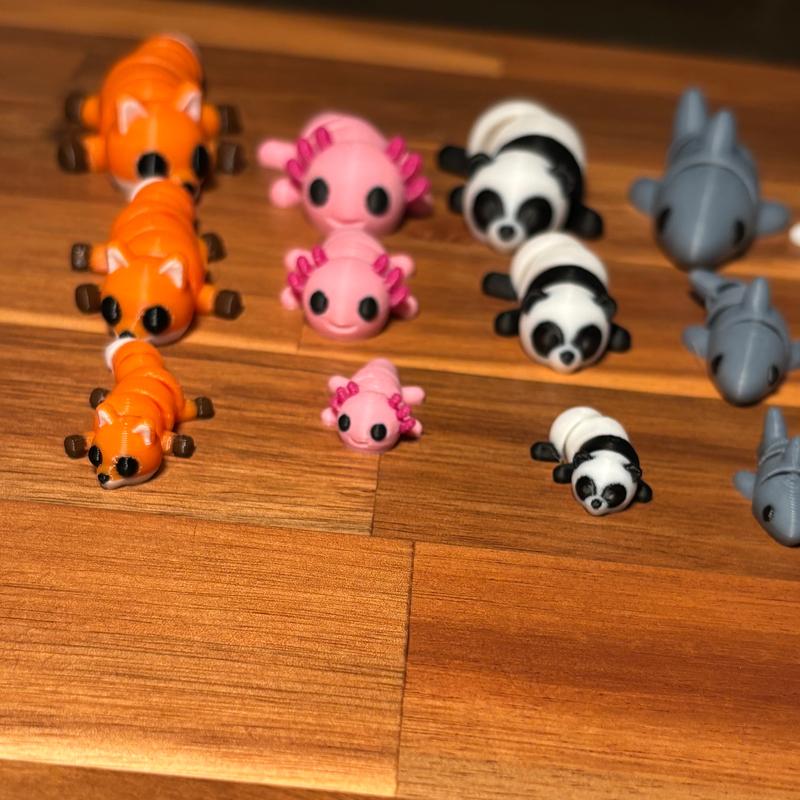 A Dozen Mini articulating 3d printed collectable animal figurines in various size options