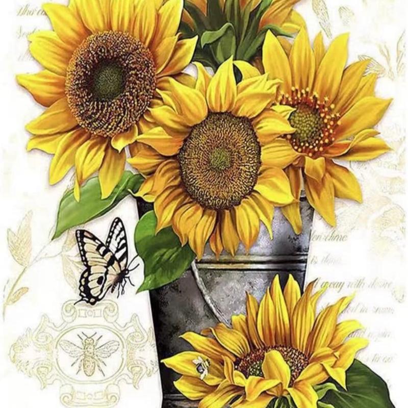 5D Diamond Painting Kits for Adults Beginners Full Drill Sunflowers DIY Diamond Art Kits Paint with Gem Art for Home Wall Decor 15.8inch*11.8inch 30cm*40cm