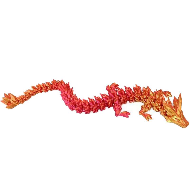 Luminous crystal dragon Chinese dragon egg creative figure toy full joint movable luminous ornament toy