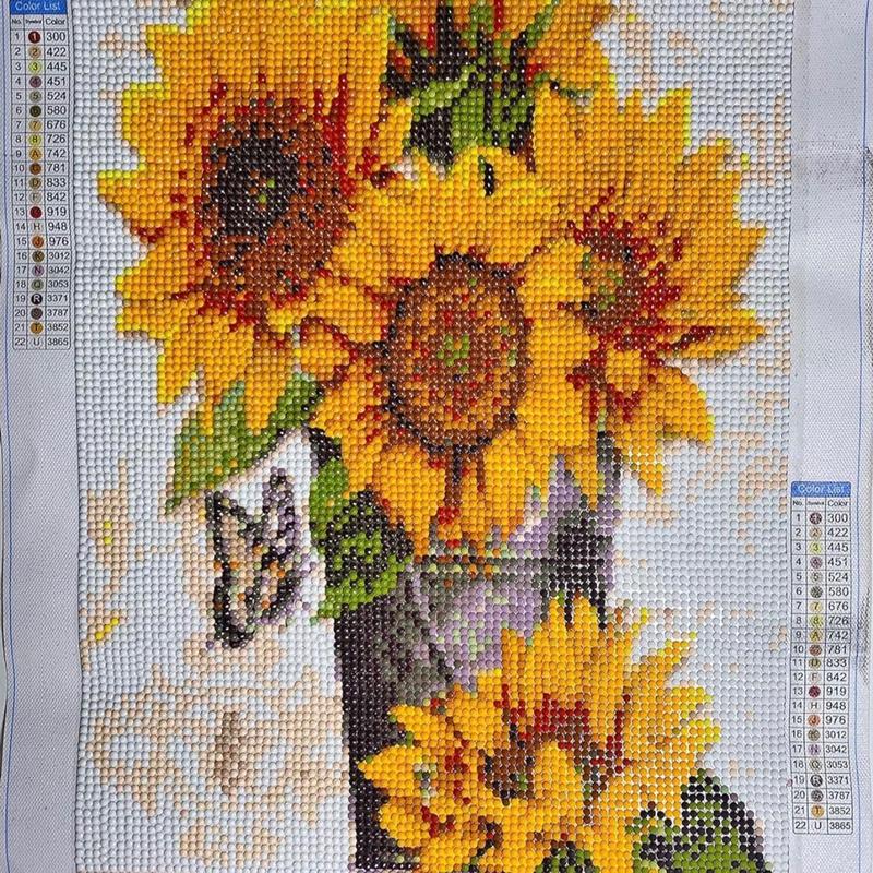 5D Diamond Painting Kits for Adults Beginners Full Drill Sunflowers DIY Diamond Art Kits Paint with Gem Art for Home Wall Decor 15.8inch*11.8inch 30cm*40cm