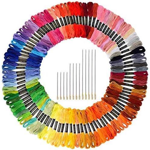 124 Skeins Embroidery Floss Cross Stitch Thread with Needles