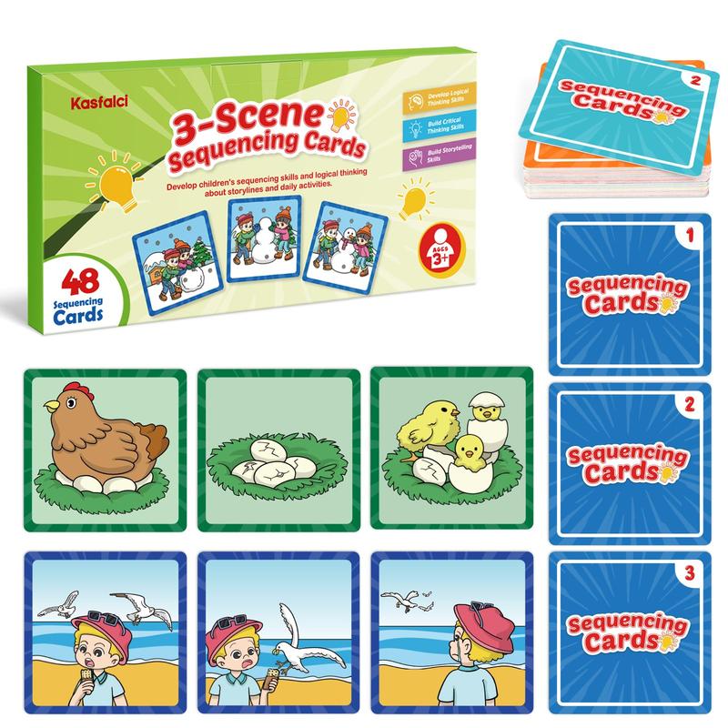 Sequencing Cards, Sequence Game, Improve Storytelling, Social Skills, Sentence Building, Learning Activities toys