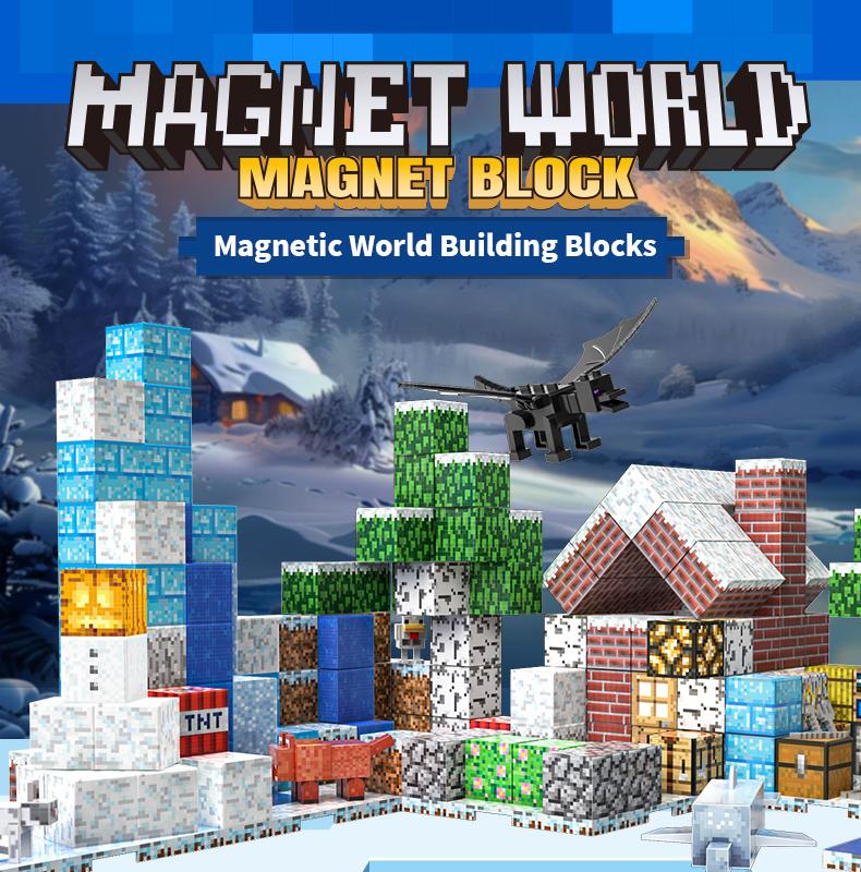 57Pcs Ice and Snow World Magnetic Building Blocks -Christmas Gift for Kids Ages 6+, Creative & Educational Montessori with More Blocks at the Best Price,Magnetic Blocks Magnetic Building Building Toy,8 Sets