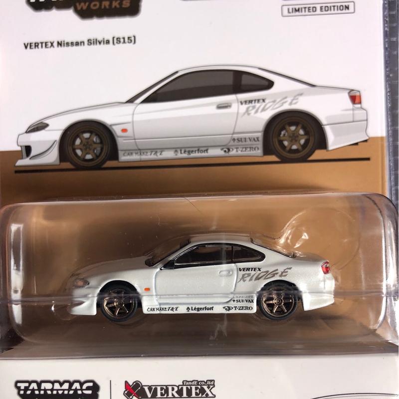 Tarmac Works Nissan Silvia S15 VERTEX White Global64 1 64 Diecast Model Car