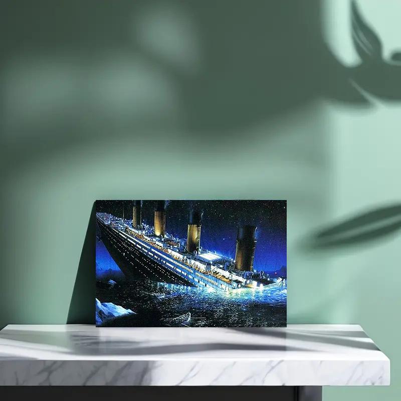 DIY Artificial Diamond Painting Kit, Steamship Pattern Wall Hanging Poster Without Frame, Wall Art Decor For Home Living Room Bedroom