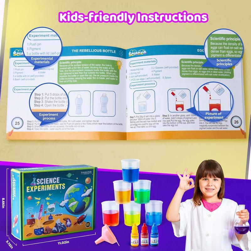 Science Kits for Kids - 50 Experiments Science Kit for Kids Age 6-12 Year Old, Educational Science Toys Gifts for Girls Boys, Chemistry and Physics Set Toys for Boys Girls