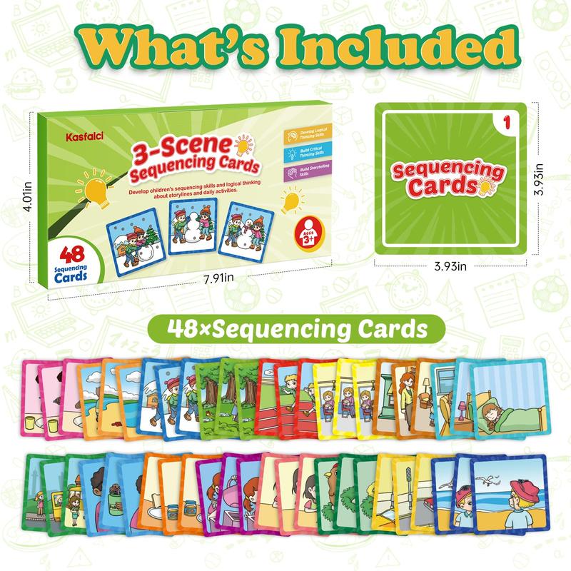 Sequencing Cards, Sequence Game, Improve Storytelling, Social Skills, Sentence Building, Learning Activities toys