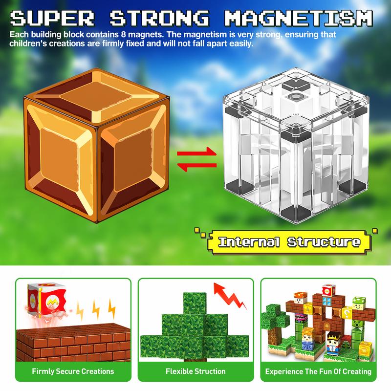 TOKMOC 3D DIY Magnetic Building Blocks Set,Magnet Cubes Blocks,STEM Building Game Sensory Outdoor Toys Home Decor,Birthday Christmas Gifts for Aged 12 And Above, Stress Relief Toy,54PCS,100PCS