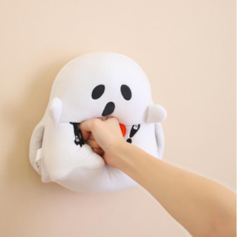 Reversible Boo Ghost Toy, Soft Plush Toy, Cute White Boo Ghost with Little Knife, Cute Halloween Gift for Boys and Girls