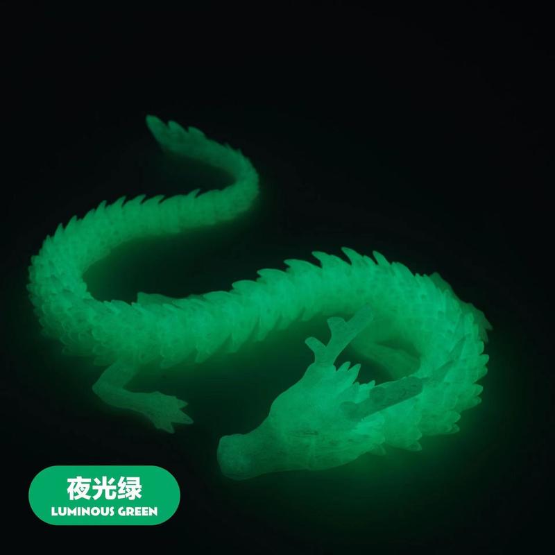 Luminous crystal dragon Chinese dragon egg creative figure toy full joint movable luminous ornament toy