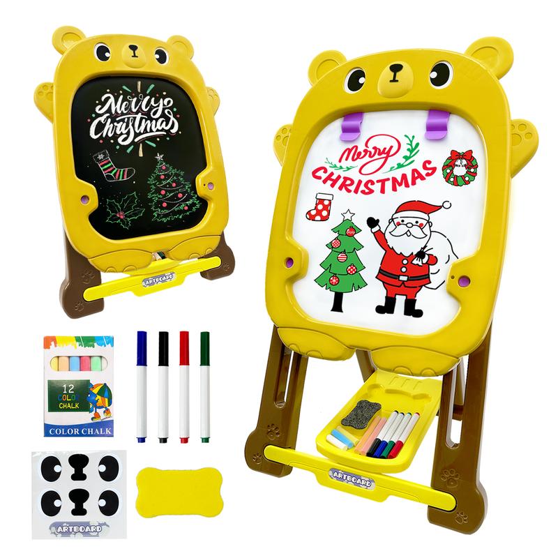 TALGIC Easel Board for Kids with Chalk Board and Dry Erase Easel, Easel for Ages 3-8, Educational and Popular Gift Toys for Girls and Boys