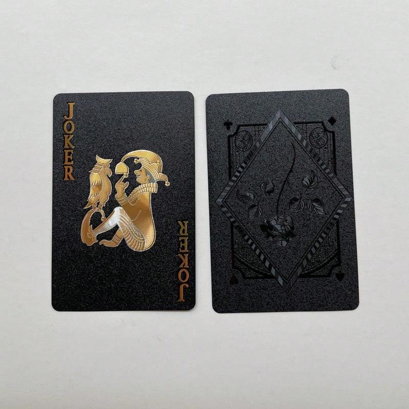 Premium Waterproof 24K Gold Playing Cards Set - Elegant Black & Gold Foil Plastic Poker Deck, Ideal for Magic Shows, Casino Games, Collections, and Festive Gifts (Valentine's, New Year's, Halloween, Christmas, Thanksgiving), Suitable for Adult Party Fun