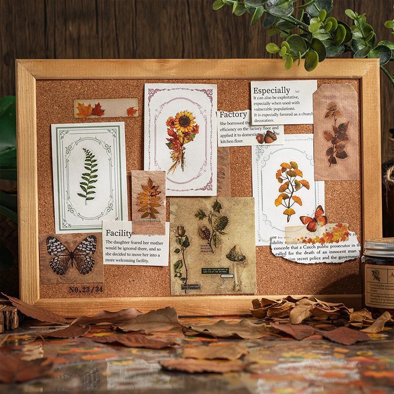 Natural Plant Pattern Sticker (8 Counts), Waterproof Sticker, Decorative Sticker for Scrapbook, Diary, Glass, Photo Frame, Background Wall