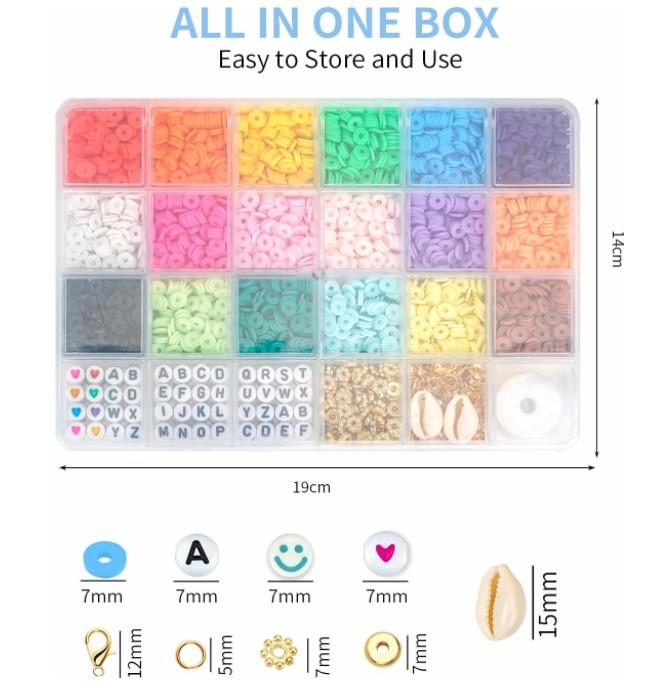 Clay Beads Bracelet Making Kit for Beginner, 4000Pcs Preppy Clay Beads for Bracelet Jewelry Making, Friendship Bracelets DIY Arts and Crafts Gifts for Kids Age 6-12