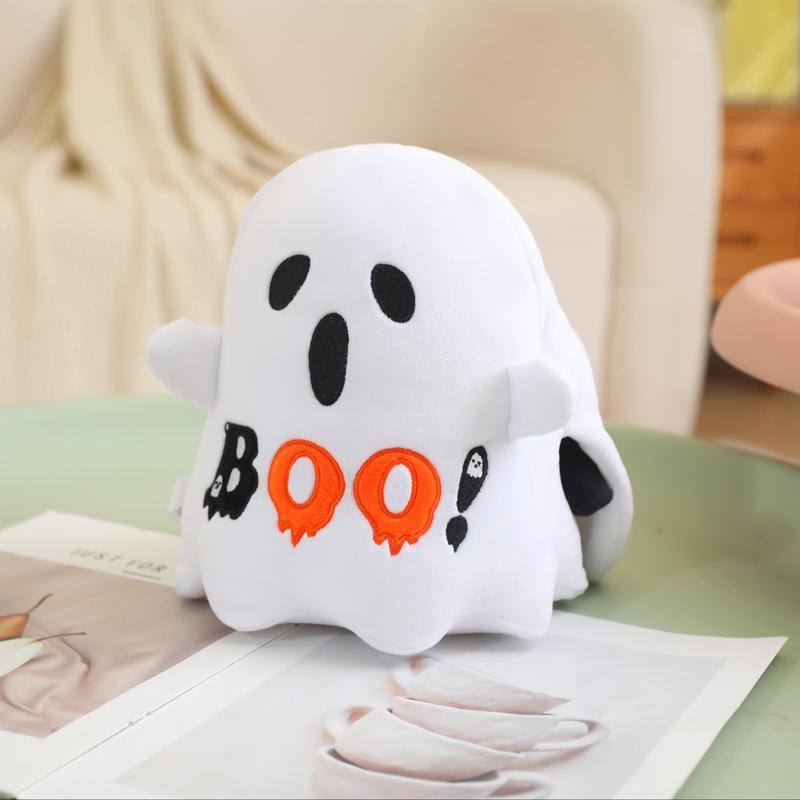 Reversible Boo Ghost Toy, Soft Plush Toy, Cute White Boo Ghost with Little Knife, Cute Halloween Gift for Boys and Girls