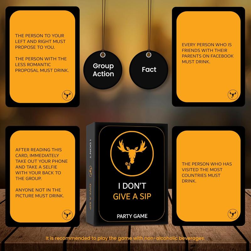 I DON'T GIVE A SIP - The Most Entertaining Drinking Game - Party Cards That Will Get You Drunk Or Do Things - Fun Adult Board Game Night - Bachelor Bachelorette Couple Laugh Tipsy Birthday Gift