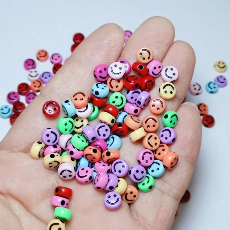 Heart & Smiley Shaped Beads, 200pcs bag Colorful Beads for Phone Chain, Bracelet Making, Diy Jewelry Making Accessories