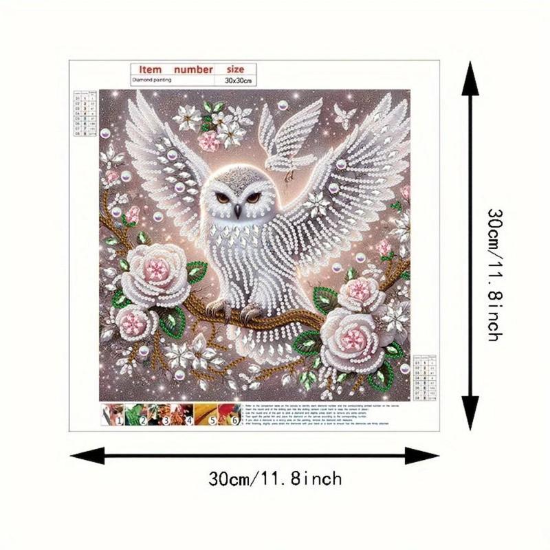 Flower & Owl Pattern Diamond Arts Colorful Painting Kit without Frame, DIY 5D Diamond Arts Crafts for Bedroom Home Wall Decor