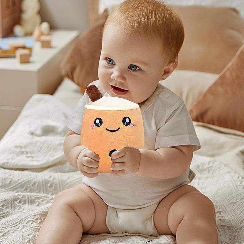 Cute Milk Tea Cup Design Plush Toy, Soft Stuffed Teacup Pillow, Bubble Stuffed Animal Plush, Kawaii Cartoon Stuffed Toy for Family and Friends, Home Decoration