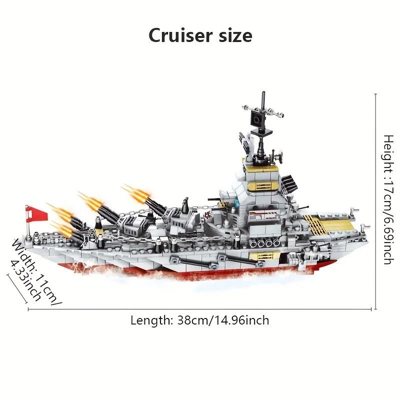 980PCS Military 8 IN 1 Army Ocean Cruiser Warship Building Blocks Aircraft Weapon Ship Bricks City Toys for Children gift