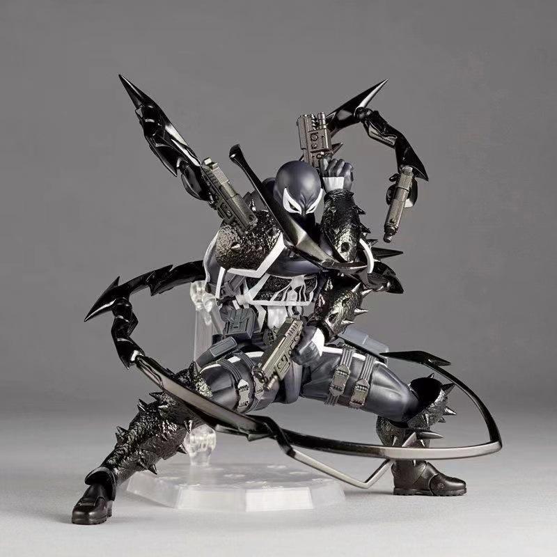 Kaiyodo Revoltech Amazing Yamaguchi Agent Ven0m Total Height Approx. 6.7 inches (170 mm), Non-Scale, PVC & ABS, Pre-Painted Action Figure