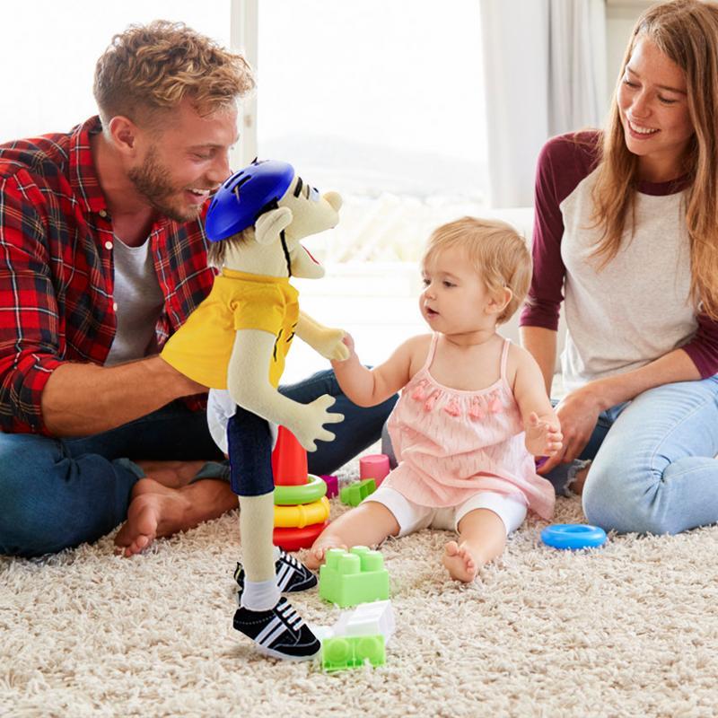 60cm Jeffy Hand Puppet Plush Jeff Mischievous Funny Puppets Toy with Working Mouth Educational Baby Toys Cospaly Plush Doll