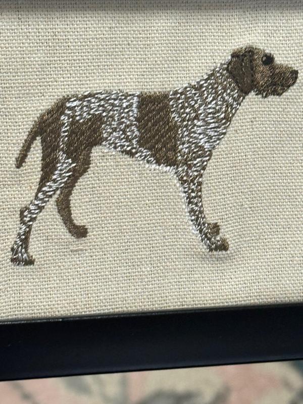 German Pointer Machine Embroidered and Framed! Other Breeds and Designs Available!