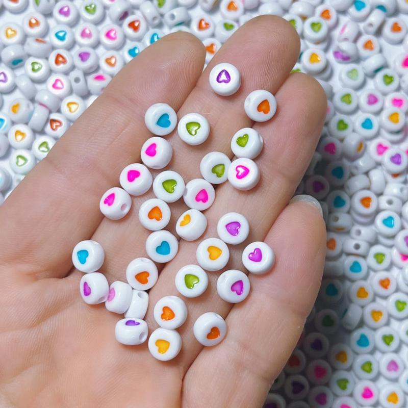 Heart & Smiley Shaped Beads, 200pcs bag Colorful Beads for Phone Chain, Bracelet Making, Diy Jewelry Making Accessories