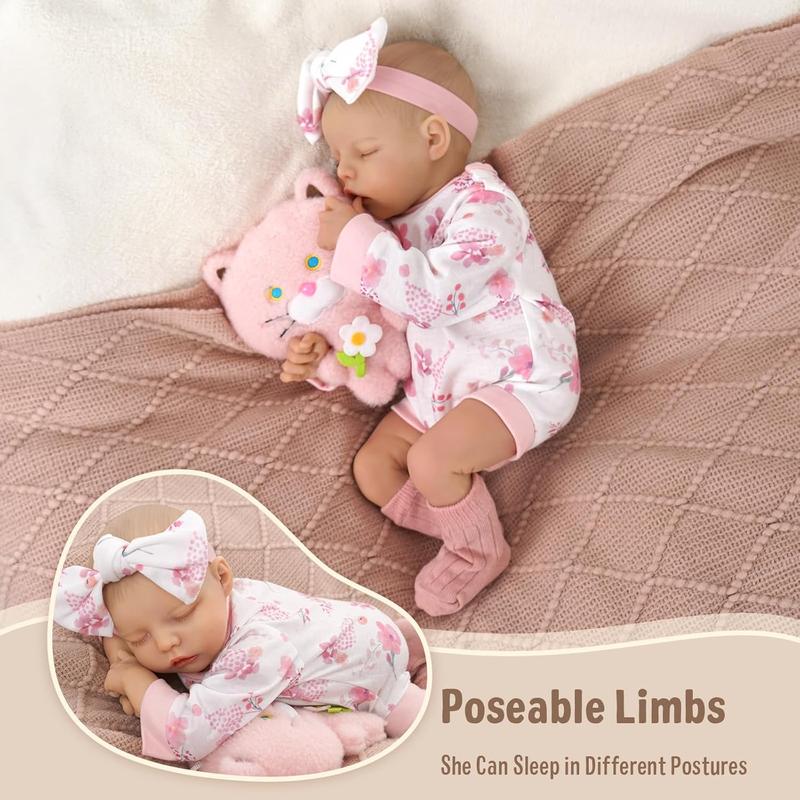 BABESIDE Reborn Baby Dolls - 17Inch Soft Cute Realistic Baby Dolls with All Accessories, Handmade Real Life Sleeping Babies Doll for Authentic Experience, for 3+ Years Old Girls