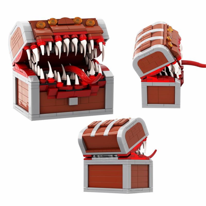 Long Tongue Man-eating Box Monster Building Blocks Set, Great Halloween Gifts for Fans and Kids (366 pcs)