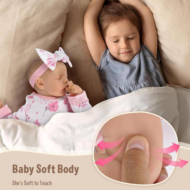 BABESIDE Reborn Baby Dolls - 17Inch Soft Cute Realistic Baby Dolls with All Accessories, Handmade Real Life Sleeping Babies Doll for Authentic Experience, for 3+ Years Old Girls