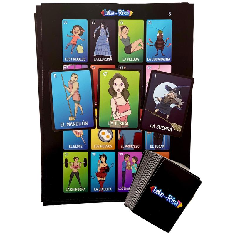 Juego de Lote-Rísa - Loteria Game with 10 Boards and a Deck with 54 Cards