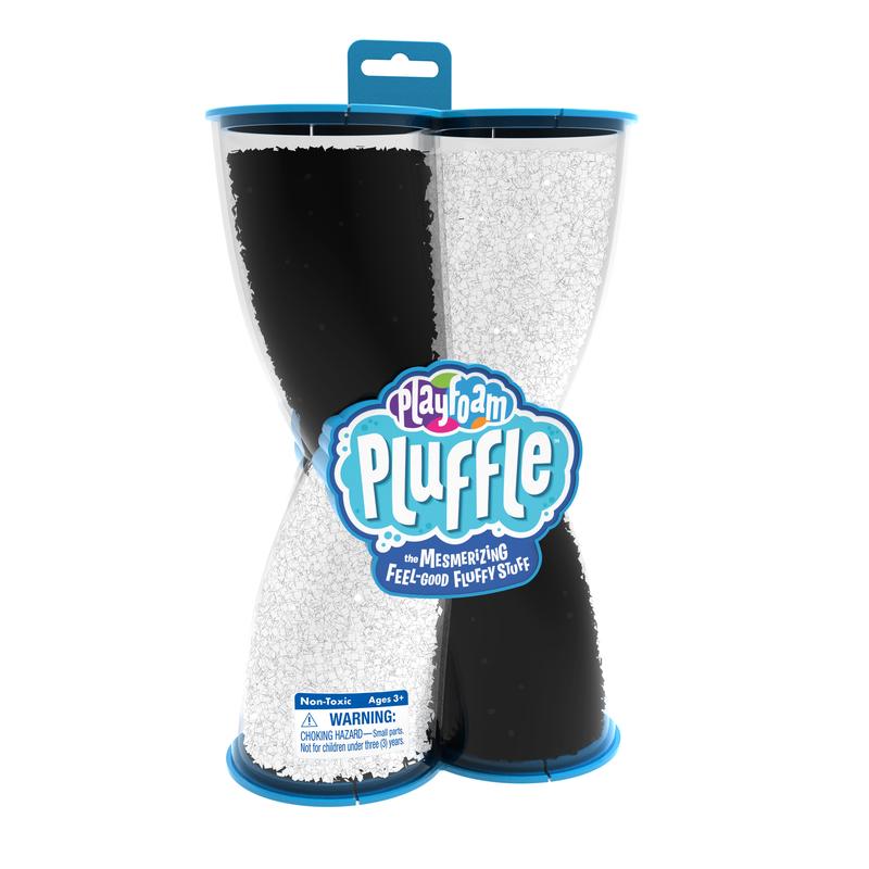 Educational Insights Black & White Playfoam Pluffle for Sensory Bins, Set of 2, Ages 3+