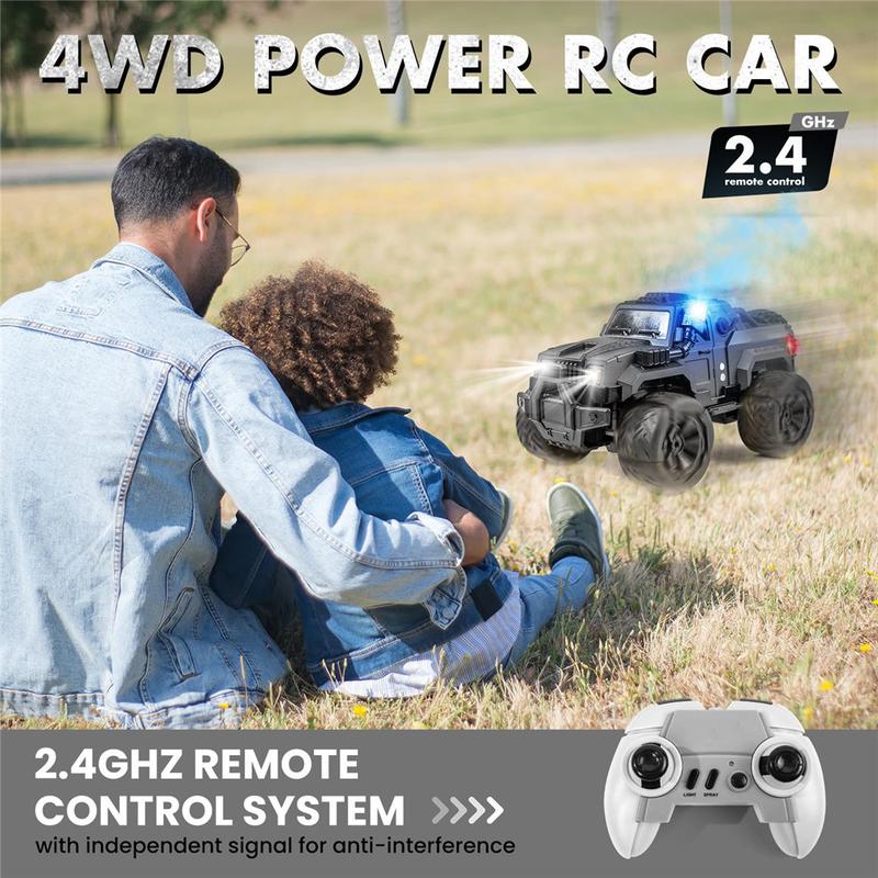 Remote Control Off-Road Climbing Car with Lights and Spray 2.4G Remote Control High-Speed 10 km h,120 Mins Playtime 1: 16 Remote Control Car Toy