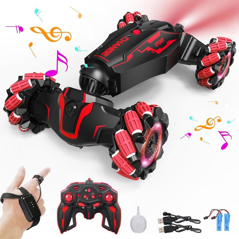 Upgraded Hand Gesture Sensing RC Stunt Car with Lights Music, Spray Fog Steam Gesture RC Car Remote Controll Transformed Vehicle 360? Spins All Terrains Monster Truck for Boys Kids