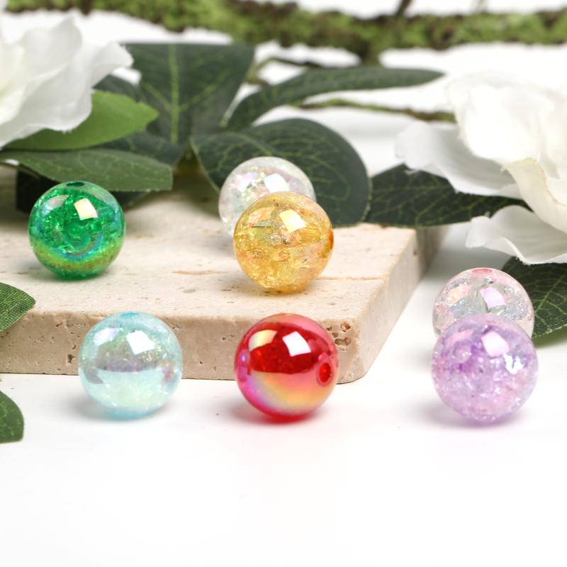 Qty 100 16mm acrylic transparent crack bursting beads DIY handmade floral ice cracking bursting beads diy craft