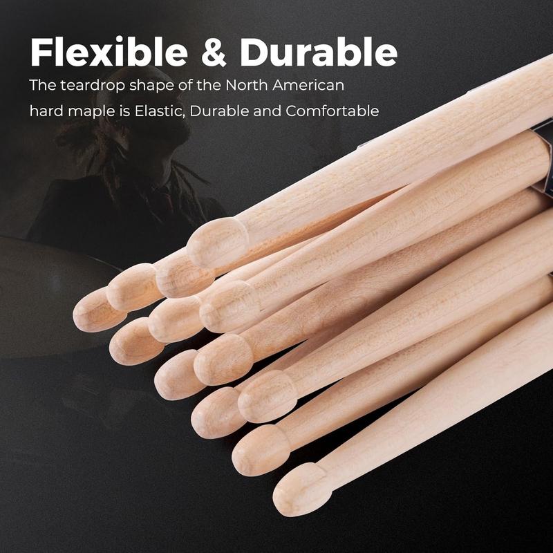 Drum Sticks 15 Pairs Classic 5A Drumsticks,  Maple  Drumsticks for Drums Adults  and Beginners with ANTI-SLIP Handles