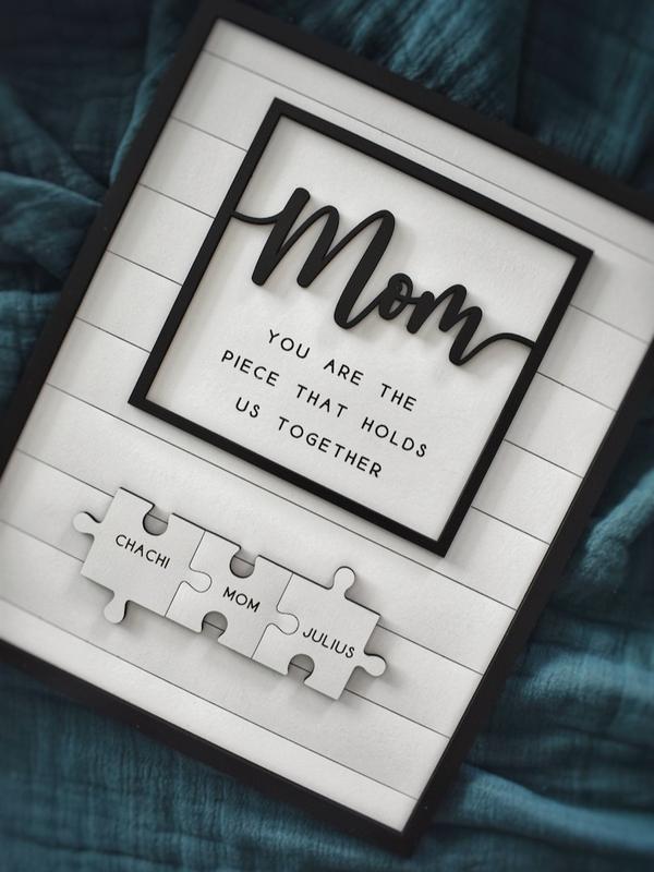 Custom Mothers Day Puzzle Sign | You are the Piece that holds us together | Mothers day gift | Personalized Gift for Mom | 2 - 30 Puzzle