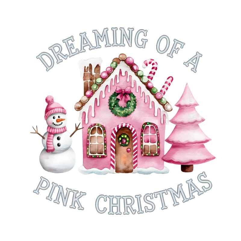 Heat transfer, pink Christmas, press and peel, made to order