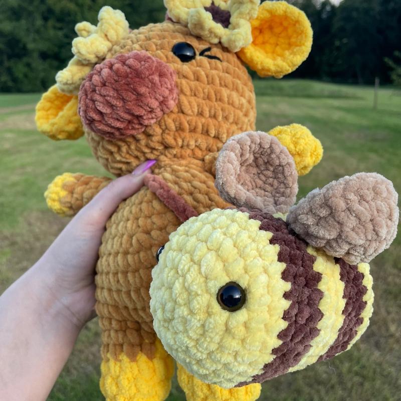 Crochet Sunflower Cow