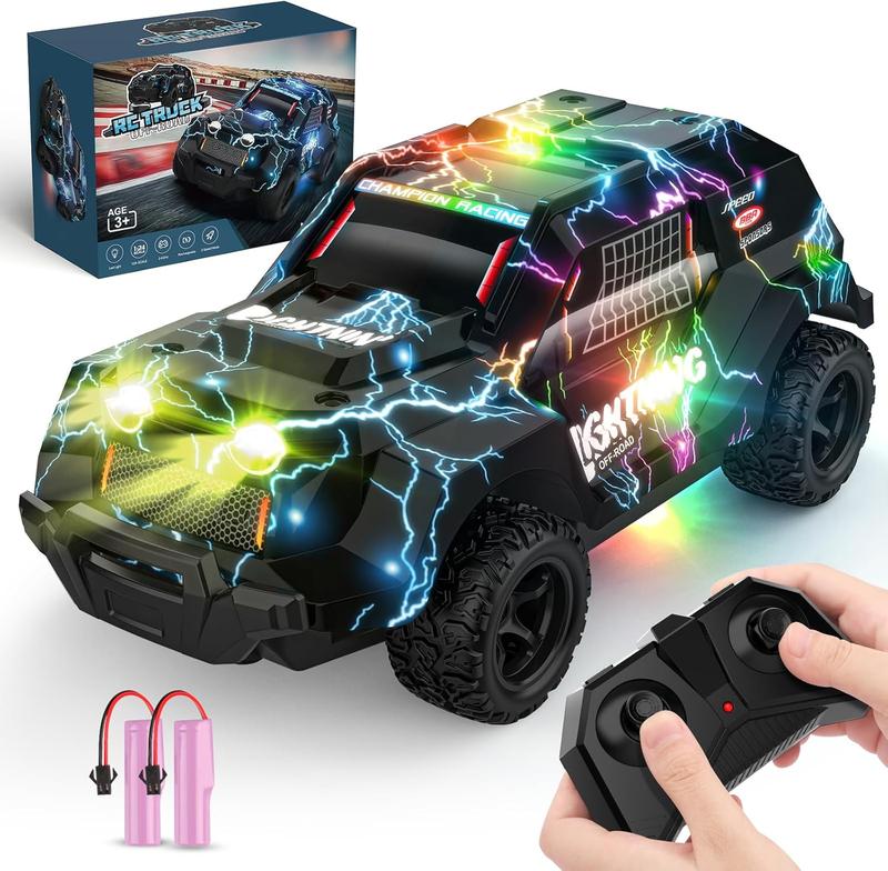 Remote Control Car for Boys 4-7, Off Road Mini RC Car for Kids, Cool Light Up 1 24 Scale Hobby RC Cars Truck Race Car Toy Christmas Birthday Gifts for 3 4 5 6 7 8 Years Old Boys