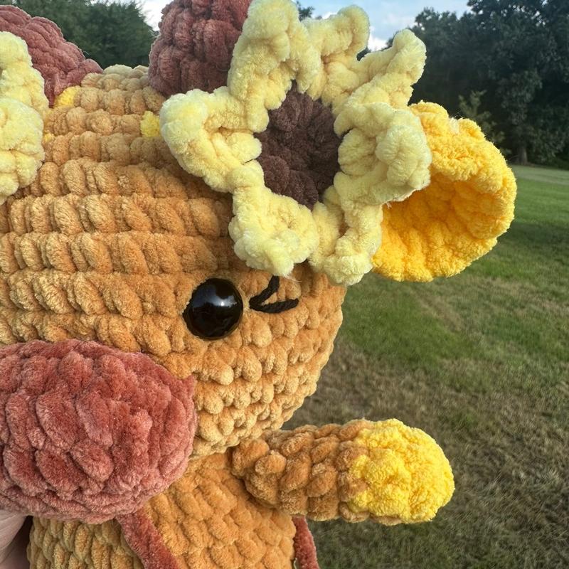 Crochet Sunflower Cow