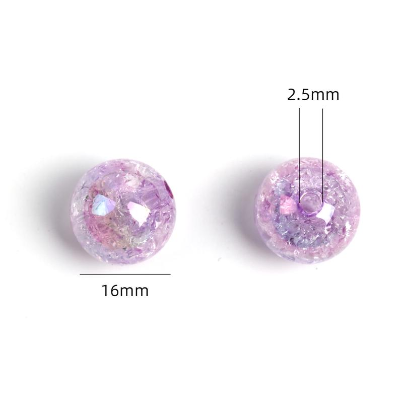 Qty 100 16mm acrylic transparent crack bursting beads DIY handmade floral ice cracking bursting beads diy craft