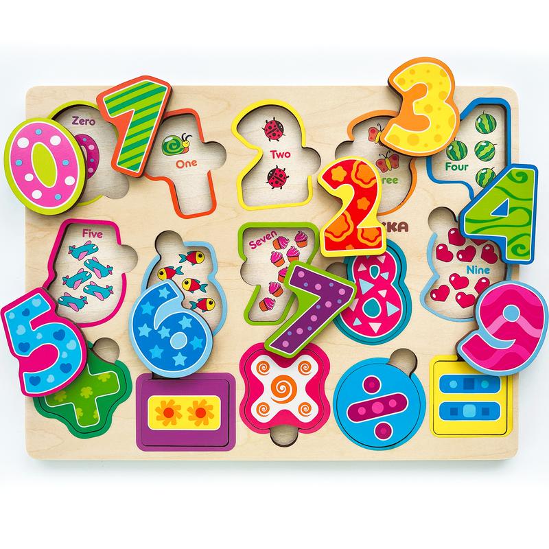 QUOKKA 3 Set Wooden Puzzles for Toddlers | Shapes, Numbers & Animals