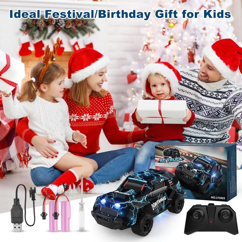 Remote Control Car for Boys 4-7, Off Road Mini RC Car for Kids, Cool Light Up 1 24 Scale Hobby RC Cars Truck Race Car Toy Christmas Birthday Gifts for 3 4 5 6 7 8 Years Old Boys