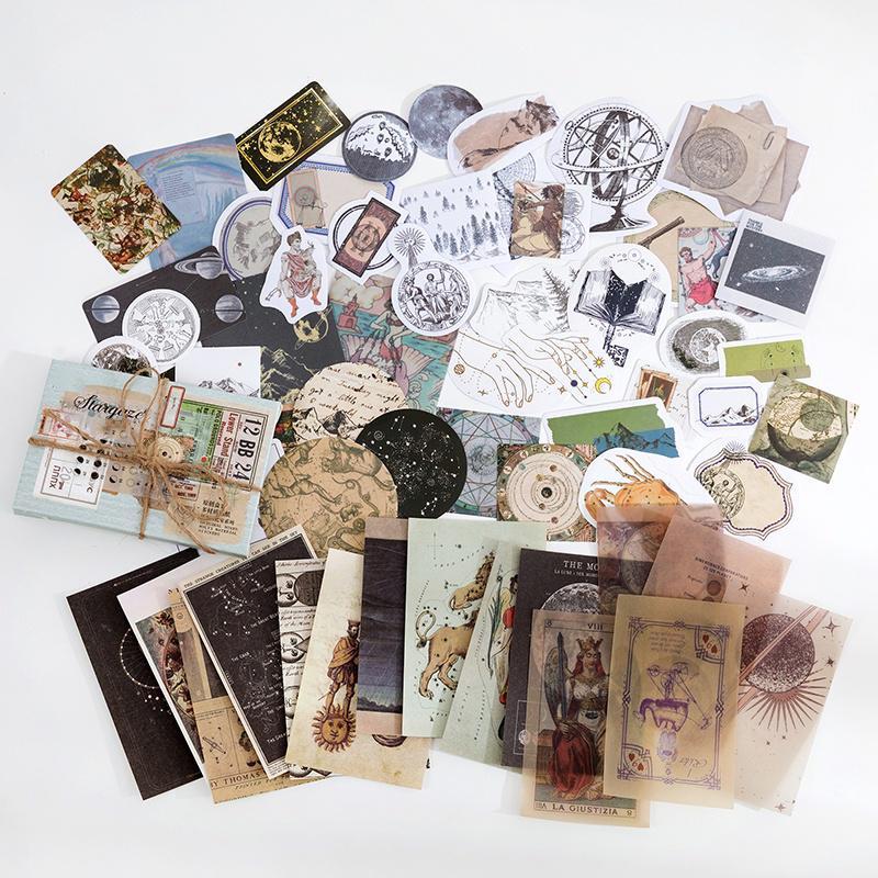 Vintage Style Stickers, 60pcs pack Scrapbooking & Journal Making Material Paper, DIY Decorative Stickers For Stationery Computer Water Bottle