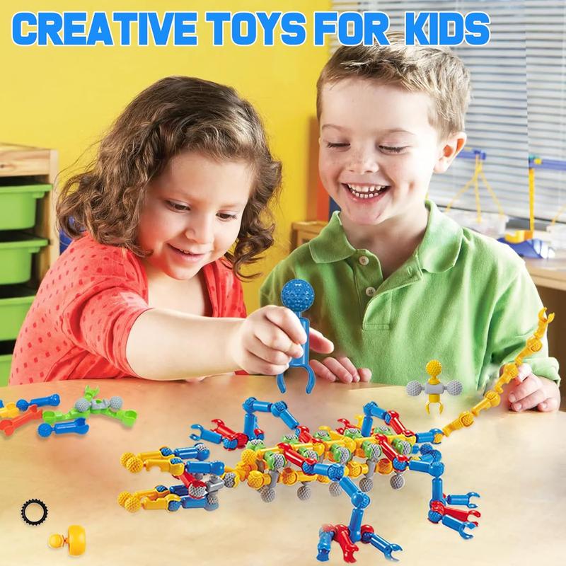 170 count STEM Building Toys for Kids Ages 4-8, Building Blocks Educational Construction Engineering Building Kit for Ages 3 4 5 6 7 8 9 Year Old Creative Kids Games, Christmas Birthday Gifts Boys Girls