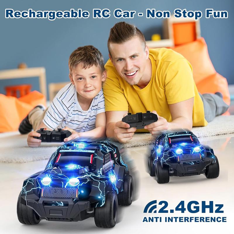 Remote Control Car for Boys 4-7, Off Road Mini RC Car for Kids, Cool Light Up 1 24 Scale Hobby RC Cars Truck Race Car Toy Christmas Birthday Gifts for 3 4 5 6 7 8 Years Old Boys