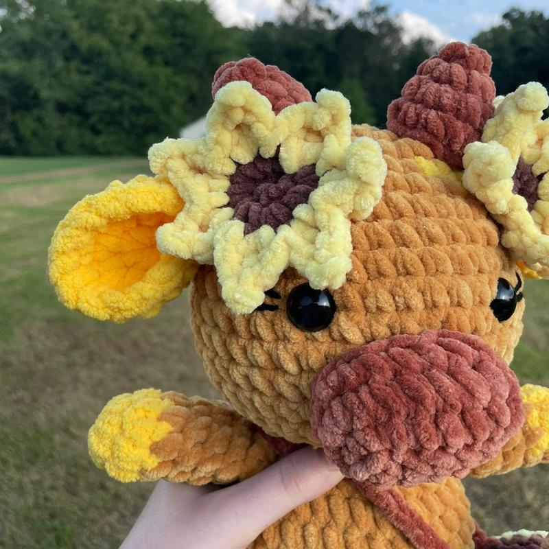 Crochet Sunflower Cow