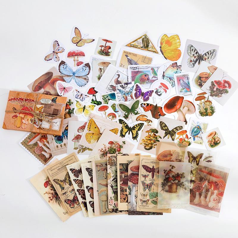 Vintage Style Stickers, 60pcs pack Scrapbooking & Journal Making Material Paper, DIY Decorative Stickers For Stationery Computer Water Bottle